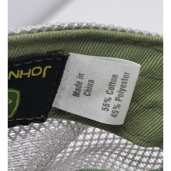 John Deere Genuine Quality Green Snapback Cap Gray Mesh Hat Tractor Farm - Picture 8 of 10